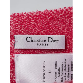 Christian Dior Pink White Monogram Printed Elastic Headband S sz