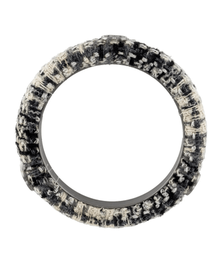 Chanel Blue Multicolor Tweed Interlocking CC Charm Bangle