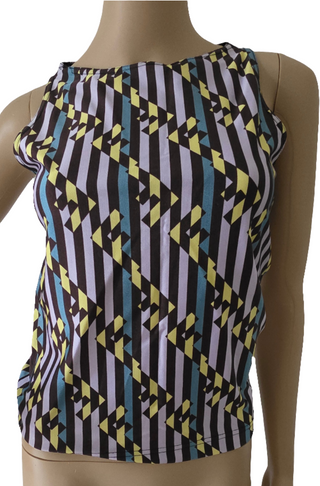 Fendi Purple Multicolor FF Zucca print sleeveless top 42 sz