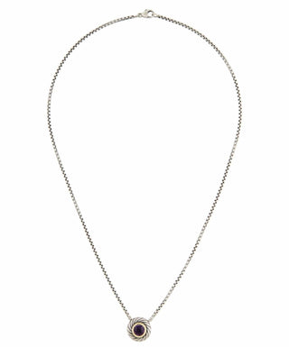 David Yurman Sterling Silver Amethyst Cookie pendant necklace