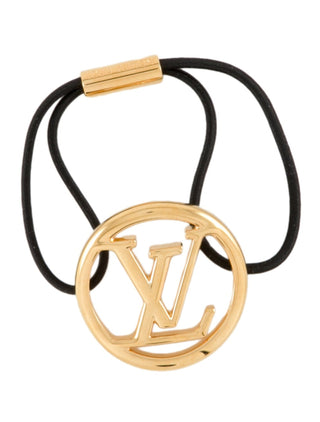 Louis Vuitton 2022 Gold-tone LV Charm Elastic Hair Tie