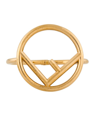 Fendi Gold-tone F Is Fendi Hinged Bangle Bracelet