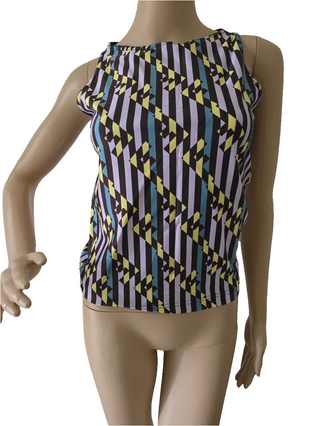 Fendi Purple Multicolor FF Zucca print sleeveless top 42 sz