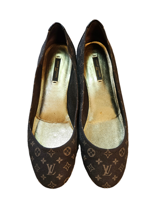 Louis Vuitton Brown LV Monogram Canvas Ballet Flats 37 sz