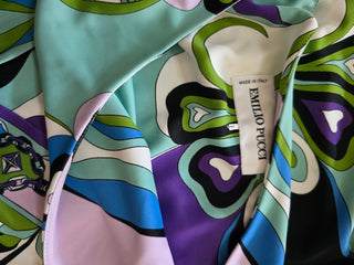 Emilio Pucci Blue Printed Knee-Length Dress S sz