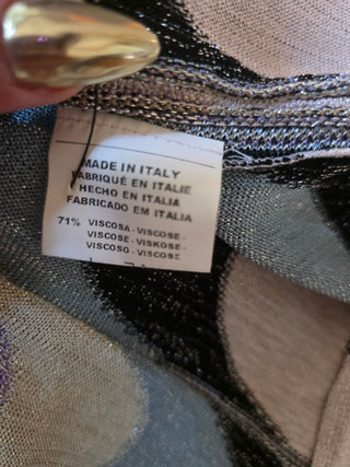 M Missoni Beige Metallic Striped Knee-Length Dress M sz