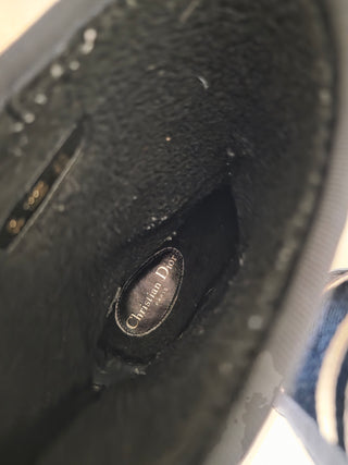 Christian Dior Blue Oblique Jacquard Velvet Boots 40 sz