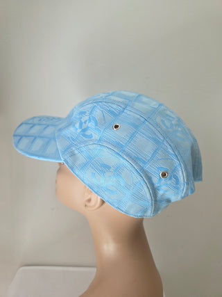 Chanel Light Blue Travel Ligne Interlocking CC Baseball Cap L sz