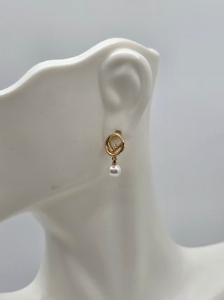 Fendi Gold-tone Faux Pearl F Is Fendi Earrings