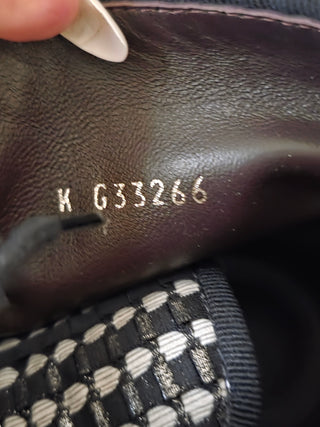 Chanel 2017 Tweed Pattern Logo Embellished Combat Boots 39 sz