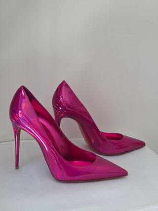 Christian Louboutin Purple Patent Leather Pointed-Toe Pumps 40 sz