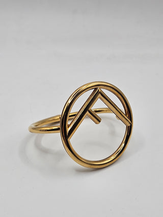 Fendi Gold-tone F Is Fendi Hinged Bangle Bracelet