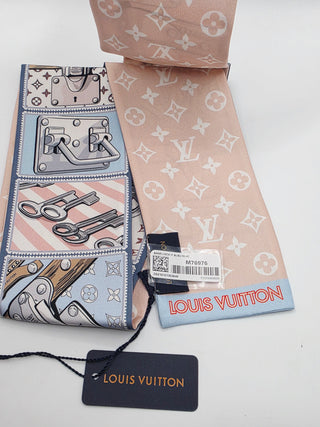 Louis Vuitton light pink multicolor LV Monogram Silk Bandeau
