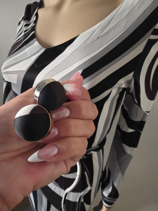 Emilio Pucci Brown White Printed Midi Length Dress US 8