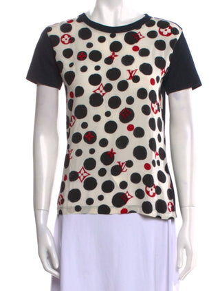 Louis Vuitton Black multicolor 2017 Polka Dot LV Print T-Shirt XS sz