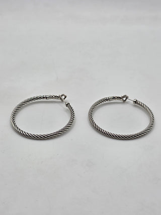David Yurman Sterling Silver Cable Hoop Earrings