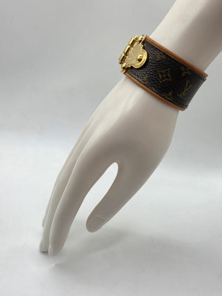 Louis Vuitton Brown LV Monogram Save It Wide Bracelet