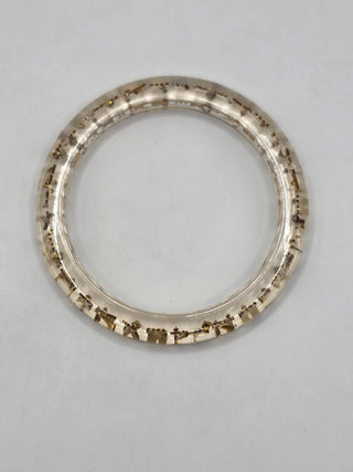 Louis Vuitton Clear Gold-tone Crystal Resin Inclusion Bangle
