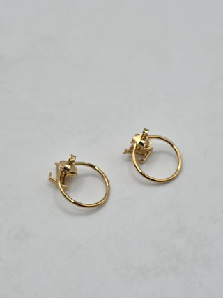 Louis Vuitton Gold-tone LV Logo Eclipse Earrings