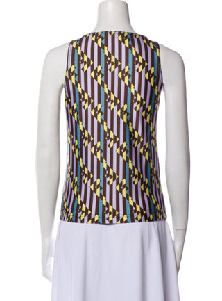 Fendi Purple Multicolor FF Zucca print sleeveless top 42 sz