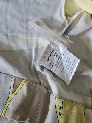 Emilio Pucci Brown multicolor signature print summer wrap dress 6 US sz