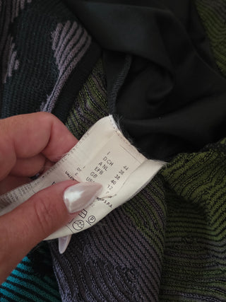 M Missoni Green multicolor Striped V-neck Mini Dress 8 US