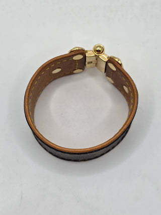 Louis Vuitton Brown LV Monogram Save It Wide Bracelet