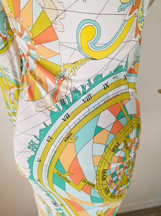 Emilio Pucci Multicolor Printed long-sleeved summer dress 38 sz