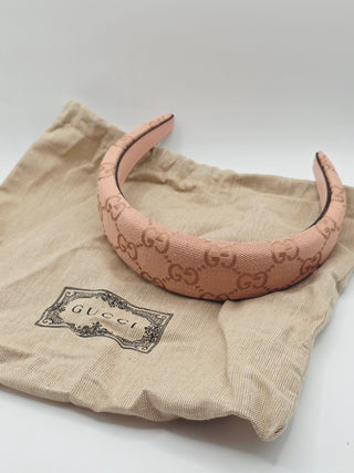 Gucci Beige GG Monogram canvas wide headband