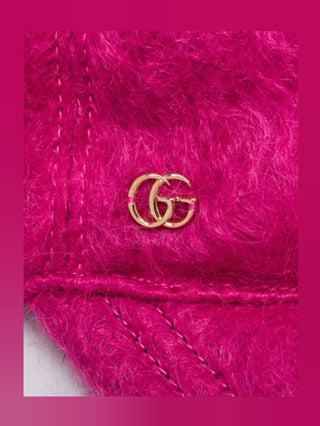 Gucci Purple Mohair GG Baseball Hat L sz