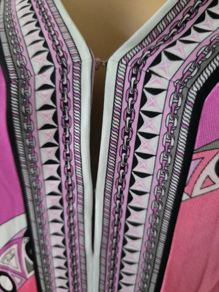 Emilio Pucci Purple Multicolor long-sleeved printed summer dress S sz