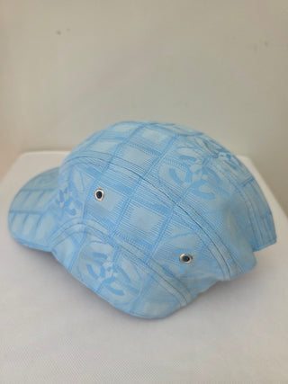 Chanel Light Blue Travel Ligne Interlocking CC Baseball Cap L sz