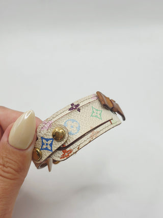Louis Vuitton White LV Monogram Address ID Wrap Bracelet