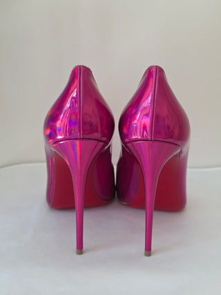 Christian Louboutin Purple Patent Leather Pointed-Toe Pumps 40 sz