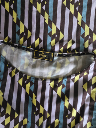 Fendi Purple Multicolor FF Zucca print sleeveless top 42 sz