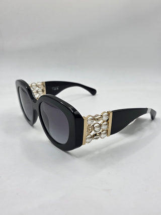 Chanel Black Butterfly Sunglasses Interlocking CC Logo Sunglasses