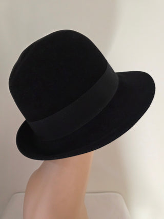 Black Gucci Felt Fedora GG Logo Hat L sz