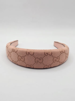 Gucci Beige GG Monogram canvas wide headband