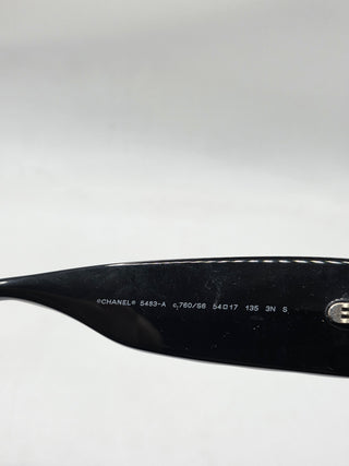 Chanel Black Interlocking CC Logo Square Sunglasses