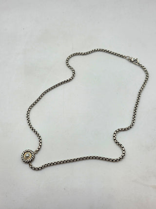 David Yurman Sterling Silver Pearl Cookie Pendant Necklace