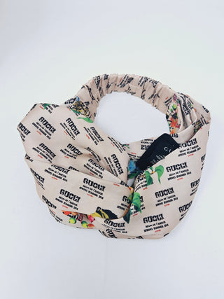 Cute GUCCI Beige GG Monogram Silk Elastic Headband