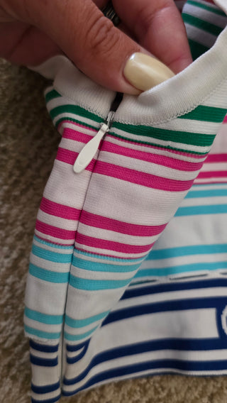 Chanel White multicolor Interlocking CC 2019 Striped Top S sz FR36