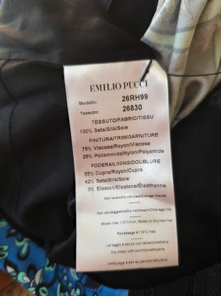 Emilio Pucci Black Green multicolor lace sexy dress 6 sz