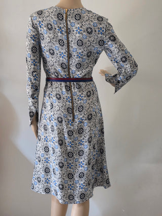 Louis Vuitton Black multicolor LV Monogram 2016 Midi Belted Dress XS | US2, FR34