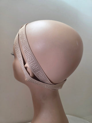 Christian Dior Beige Elastic J'Adior Monogram Headband