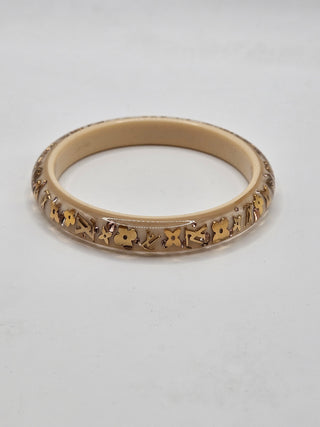 Louis Vuitton Brige Gold Resin Crystal Narrow Inclusion Bangle