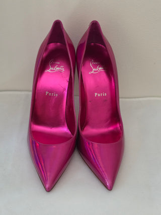 Christian Louboutin Purple Patent Leather Pointed-Toe Pumps 40 sz