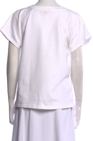 Chanel White Gold-tone CC Logo 2018 Paris-Greece T-Shirt L sz