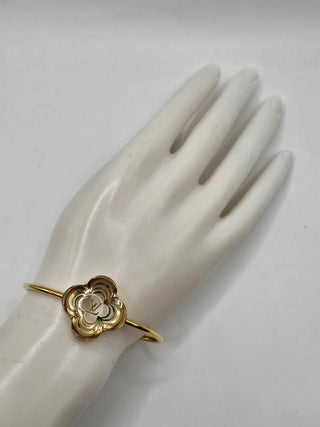 Louis Vuitton Gold-tone A La Folie LV logo Cuff Bracelet