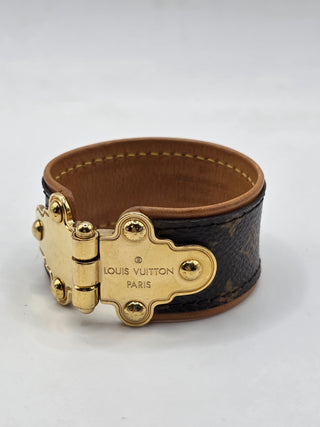 Louis Vuitton Brown LV Monogram Save It Wide Bracelet